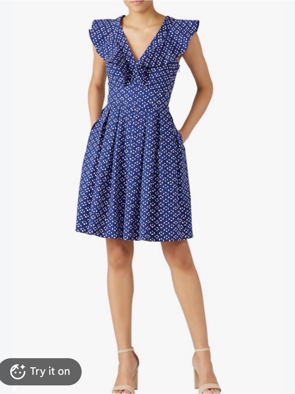 Kate Spade New York Printed Flutter Sleeve Mini Dress Size 0